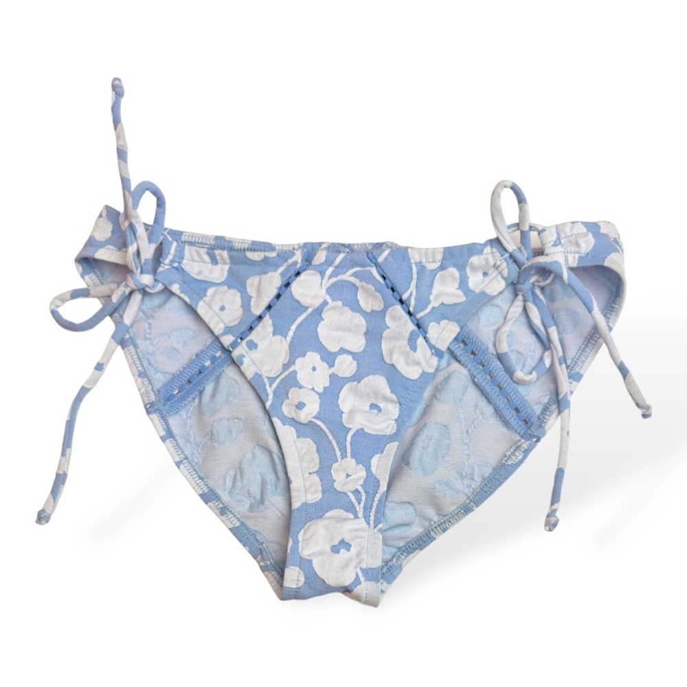 Robin Piccone Sadie Blue Floral Side Tie Bikini Bottoms